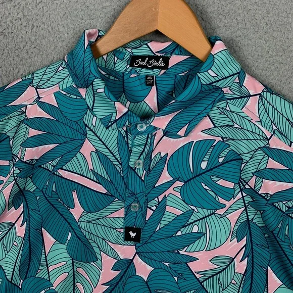 Bad Birdie Palmnado &‎ Blue Dreams Polo Shirt Mens 2XL Stretch Golf Lot of 2